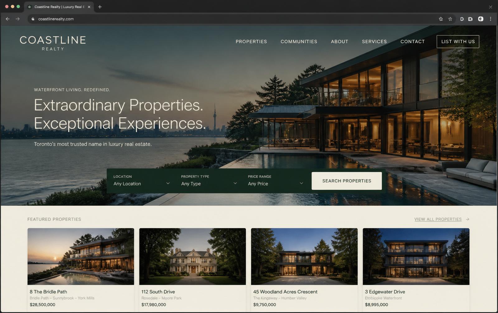 Coastline Realty website case study